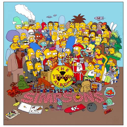 The Simpsons Yellow Album Hand Painted Cel
